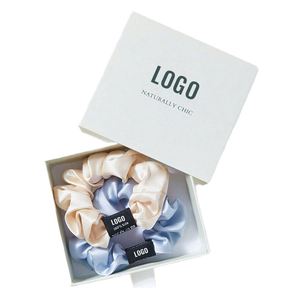 Élastique à cheveux en soie pour femme, personnalisé avec logo, anti-emmêlement, 1 à 6 cm, tendance - Product Image 1