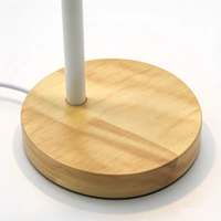 Lampe de bureau LED AC à base en bois avec antlers de cerf, col de cygne flexible, intensité réglable E27 pour salle de lecture et chambre d'étude