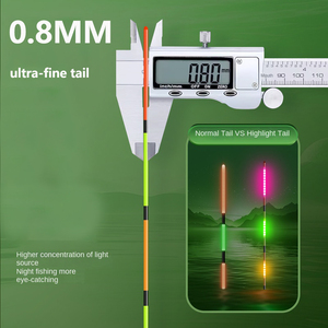 Signal flottant à lumière LED pour la pêche à la <span class=keywords><strong>carpe</strong></span> Tilapia Eva Pvc Pole Balsa Wood Bobbers Green Luminous Float Fishing Tools - Product Image 3