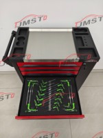 Carrito de Trabajo Resistente Rojo con Cubierta de SPCC, Gabinete para Herramientas con Cerradura, 7 Cajones, OEM, Capacidad de 250 kg, Acabado con Recubrimiento en Polvo, Profesional para Automoción