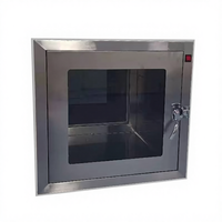 Fenêtre de transfert à double porte en acier inoxydable pour atelier, salle blanche, portes interverrouillées, isolation thermique, étanchéité à l'air, réduction