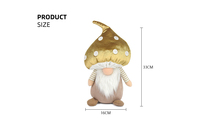 33 cm (13 Zoll) Frühlings- und Sommerferien-Deko im Landhausstil: Tomte-Stoffpuppe mit goldenem Pilzkopf