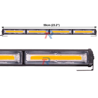 Barre lumineuse de voiture COB 23 pouces 4 modules Flash en rafale pour pare-chocs avant et toit linéaire mince voyant d'avertissement de véhicule