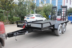 OEM ODM Heavy Duty Car Carrying Trailers Braked Flat <b>Top</b> Trailers 3500KG <b>Load</b> Trailers with Ladder - Product Image 4