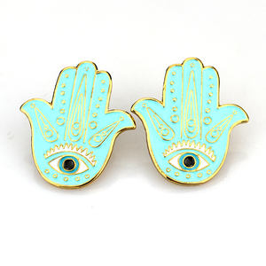 Creativo tendenza coreana <span class=keywords><strong>Hamsa</strong></span> mano di Fatima spilla smaltata morbida spilla smaltata personalizzata - Product Image 3