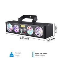 Alison Projecteur de Scène LED 6-en-1 10W avec Son et Télécommande pour DJ/KTV - Éclairage Laser Coloré à Faisceau et Stroboscope AC110V-240V