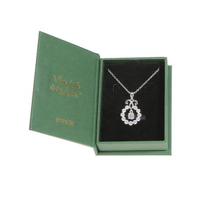 Boîtes à bijoux en papier de style livre, carrées, recyclables, avec logo personnalisé, pour boucles d'oreilles, colliers, emballage, pochette, fermeture à cordon - Product Image 1