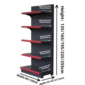 Rak Supermarket Logam Kokoh 1 Lapis Dua Sisi, Rak <span class=keywords><strong>Display</strong></span> Roti, Lapisan Epoxy Powder Coating, Efisien untuk Toko - Product Image 2