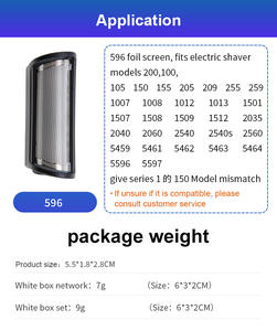 ชุดฟอยล์และใบมีดสำรอง 596 ใช้ได้กับเครื่องโกนหนวด <span class=keywords><strong>BRAUN</strong></span> รุ่น 100 150 200 205 209 255 1008 1508 2060 2540S 2560 5459 5461 - Product Image 6