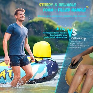 Heavy Duty <b>Inflatable</b> River Tube with Canvas Cover 53 Inch Large <b>Pool</b> Float Adult Lounge <b>Chair</b> Cup Holders Backrest - Product Image 5