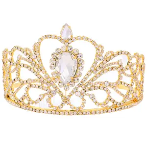 Fabricantes Princesa Diamante Headband Rhinestone Tiara Aniversário Cristal Corações Casamento Nupcial Coroas Para Rainhas