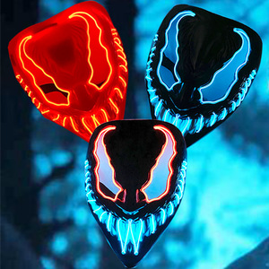หน้ากากคอสเพลย์ภาพยนตร์สยองขวัญเวโนแบท พลาสติกพิมพ์ลาย UV พร้อมไฟ LED สำหรับฮาโลวีน เปลี่ยนลุคเรืองแสงสำหรับงานปาร์ตี้คาร์นิวัลในยามค่ำคืน - Product Image 4