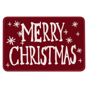 Alfombra de Navidad Rectangular Roja, Imitación Lino, Antideslizante, para Baño y Hogar - Product Image 1