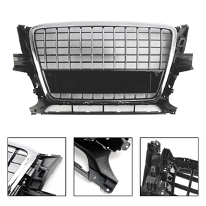 Grille de voiture d'usine <span class=keywords><strong>Q5</strong></span> SQ5 gril de pare-chocs avant lamelle horizontale gril noir brillant Chrome pour Audi <span class=keywords><strong>Q5</strong></span> SQ5 2009 2010 2011 <span class=keywords><strong>2012</strong></span> - Product Image 2