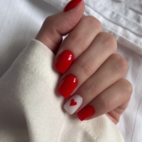 Ongles pressés pour la Saint-Valentin, ABS, personnalisés, faux ongles rouges, couverture complète, ongles artificiels, emballage de 24 pièces