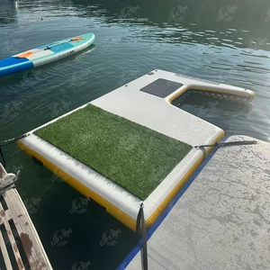 Flotteur gonflable vert rampe d'eau flottante échelle bateaux quais marches pour chiens - Product Image 1