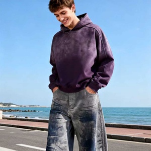 TKAN322D sérigraphie personnalisée hommes grande taille lâche haute qualité coton lavage à l'acide Streetwear style sweat à capuche - Product Image 1