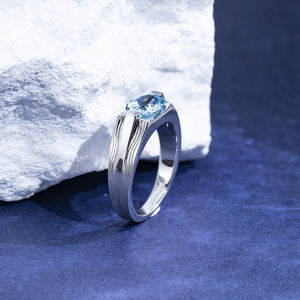 Anillo de Plata de Ley 925 con Gema de Corte Ovalado para Boda, Modelo MSR-1797 de Messi Jewelry - Product Image 4