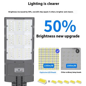 Lampadaire Solaire LED Extérieur Étanche IP65 en ABS pour Jardin, Certifié CE, Lumière du Jour 6000K, Angle de Faisceau 120°, Lampes Solaires pour Route - Product Image 2
