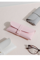 Mode lunettes sac en cuir souple étui à lunettes filles Portable lunettes de soleil pochette sac de rangement Anti-pression