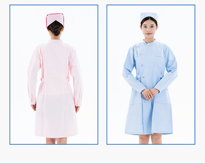 Tenues de travail médicales pour femmes grandes tailles, blouses d'infirmière à manches longues et courtes, gowns d'isolement jetables/réutilisables, blouses de <span class=keywords><strong>laboratoire</strong></span> hospitalières - Product Image 4