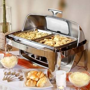 Estufa Buffet de Acero Inoxidable con Cubierta de Vidrio, Estilo Europeo, para Uso en Restaurantes, Diseño Moderno, Venta Directa de Fábrica al Por Mayor - Product Image 3