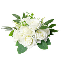 Arrangement de boule d'hortensia et de rose en soie à 12 têtes décor floral de colonne romaine élégante pour les mariages événements forestiers