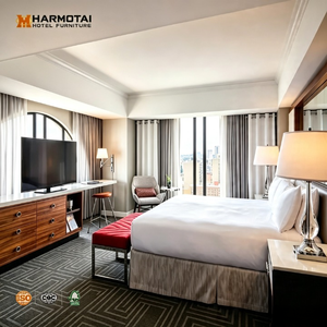 Juego de Muebles de Hotel Comerciales Neoclásicos de San Francisco, Estructura de Cama de Madera Enchapada, Mesa de Noche, Sillón, para Dormitorio o Apartamento - Product Image 1