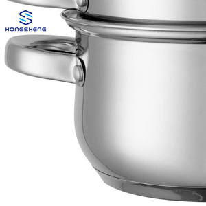 Marmite à <span class=keywords><strong>couscous</strong></span> en acier inoxydable Marmite à soupe vapeur à 2 couches avec couvercle en verre - Product Image 3