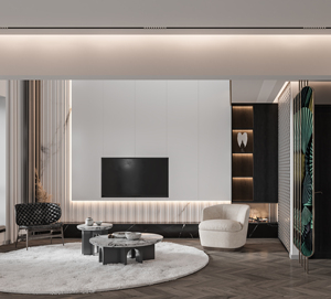 TUZHI <span class=keywords><strong>CASA</strong></span> <span class=keywords><strong>Table</strong></span> <span class=keywords><strong>murale</strong></span> flottante de salon moderne, longue, rustique, luxueuse, à finition brillante blanche, support TV - Product Image 4
