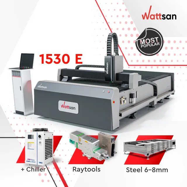 Wattsan 1530 E Raycus 레이저 cnc 1KW 1.5KW 2KW 알루미늄 스틸 황동 ruijie rj-3015ht 섬유 레이저 절단