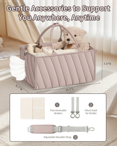 Organisateur de rangement pour couches de bébé portable, panier en tissu doux avec compartiments pour la crèche et la <span class=keywords><strong>table</strong></span> à <span class=keywords><strong>langer</strong></span> - Product Image 4