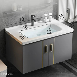 Armadietto da bagno moderno minimalista grigio colore oro manici lavello antigraffio struttura durevole camera da letto casa <span class=keywords><strong>Bar</strong></span> - Product Image 4