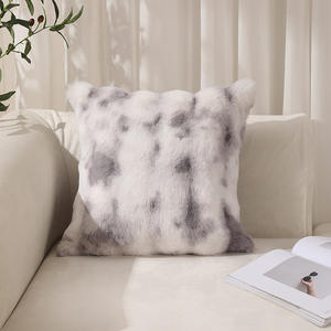 Hochwertige Kaninchen fell Couch Kissen Home Decor Kissen bezug Tie-Dyed Fur Throw Kissen bezug - Product Image 3