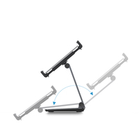 Support de tablette en métal argenté/gris foncé personnalisé UPERGO, pivotant à 180°, rotation d'écran à 360°, design pliable pour tablette PC mobile