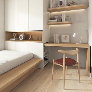 Ensemble de meubles de chambre à coucher modernes et compacts pour appartement avec rangement - Product Image 4