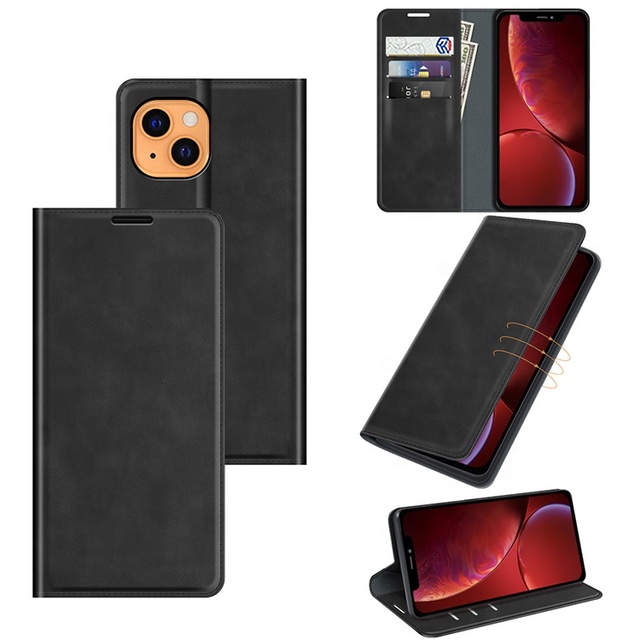 For for 13 14 Silky Skin Feeling Suck Pu Leather Folio Flip Wallet Case Luxury Design Anti-Fall Protection