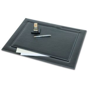 Modern <b>Large</b> Leather Desk Set with Mesh Office Organizer All Metal Including <b>Framed</b> Desk Pad Covered Mouse Pad - Product Image 1