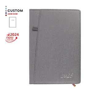 2025 promotion Wholesale Business Style Pu Leather official Agenda Customization Planner Calendar Notebook