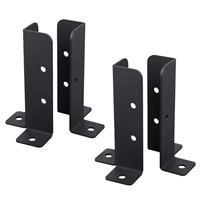 Supports de poteaux robustes en acier thermolaqué noir, réglables, pour pergola, terrasse, clôture, boîte aux lettres