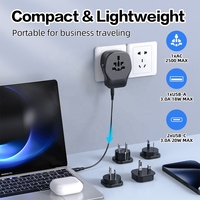 Worldplug tout-en-un 20W PD adaptateur universel interchangeable dans le monde entier Type B C G I prise 10A cuivre voyage prise murale