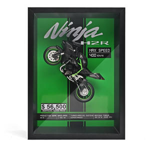 Modèle de Moto en Miniature Moulé Sous Pression avec Cadre en Bois - Product Image 2