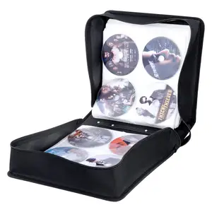 Özel yapılmış 400 disk büyük kapasiteli cüzdan VCD tutucu kitapçık albüm kutusu depolama Binder CD/DVD kılıfı çanta