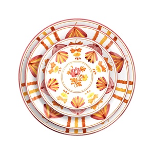 Nuevo Modelo 2026, Vajilla de Porcelana Fina con Diseño de Planta de Tinta Naranja, Estilo Europeo, Platos de Cena Estilo Occidental para Hotel - Product Image 5