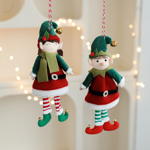 Feutre Elfes De Noël Ornement De Noël Elfe De Noël Poupée Pendentif Mignon Elfe Couple Décor Ornements De Noël Avec Chapeau Et Cloche - Product Image 3