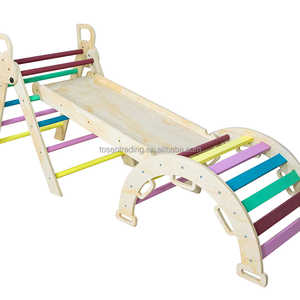 Structure de jeu d'escalade en bois 3 en 1 pour enfants en bas âge - Product Image 2