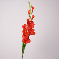 Vente en gros de fleurs de gladiolus en gel souple de haute qualité, aspect réaliste, 107 cm, pour Halloween, Noël, mariage, fête, hôtel, décoration de la maison