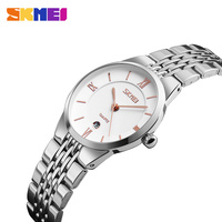 Relojes de Cuarzo Skmei 9139 de Acero Inoxidable, Diseño Simple y Lujoso con Dibujos Animados, para Parejas, Resistentes al Agua, con Múltiples Esferas, Logotipo Personalizado ODM