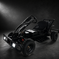 Go Kart Eléctrico Todoterreno, Buggy UTV de 4 Ruedas, Luz LED Delantera, Jaula Antivuelco, Amortiguador de Resorte Helicoidal Rojo, Neumático Grande, 1 Asiento, Diversión al Aire Libre para Adultos