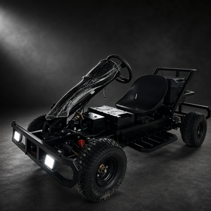 Go Kart Eléctrico Todoterreno, <span class=keywords><strong>Buggy</strong></span> UTV de <span class=keywords><strong>4</strong></span> Ruedas, Luz LED Delantera, Jaula Antivuelco, Amortiguador de Resorte Helicoidal Rojo, Neumático Grande, 1 Asiento, Diversión al Aire Libre para Adultos - Product Image 5